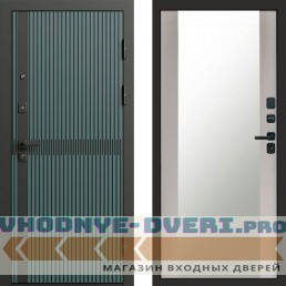 Дверь Termo Door ГРАУНД Velutto Verde Бетон Зеркало 27 Лиственница белая